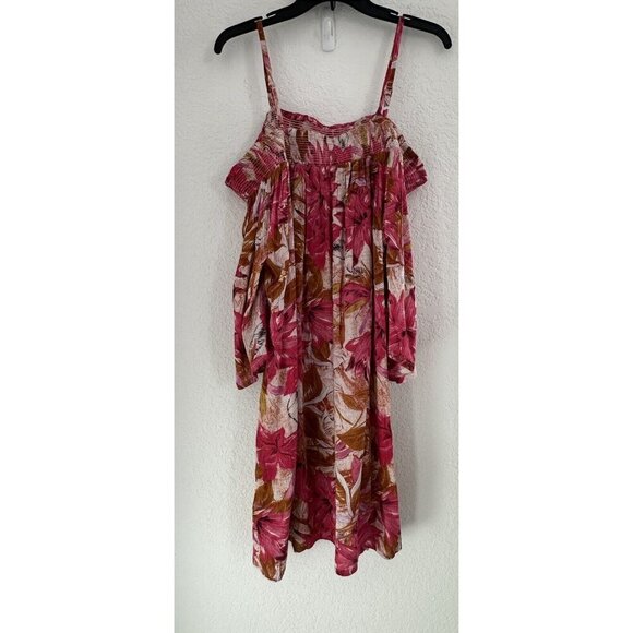 S. Oliver 3/4 Sleeve Off the Shoulder Tropical Flower Boho Summer Dress US Sz 12 - Picture 2 of 7